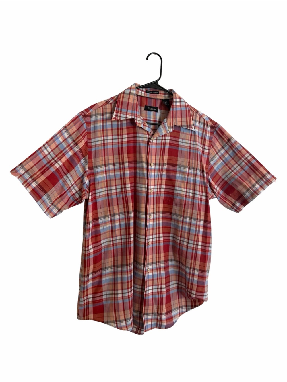 Van Heusen Red Plaid Short-Sleeve Button-Down Shirt